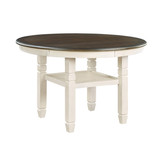 Brown and Antique White Finish 1pc Dining Table with Display Shelf Transitional Style Furniture B01155790