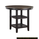 Brown and Black White Finish 1pc Counter Height Table with 2x Display Shelves Transitional Style Furniture B01155791