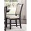 Beautiful Black Finish Wooden Side Chairs 2pcs Set Beige Color Textured Fabric Upholstered Dining Chairs B01155795