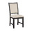 Beautiful Black Finish Wooden Side Chairs 2pcs Set Beige Color Textured Fabric Upholstered Dining Chairs B01155795