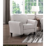 Modern Transitional Sand Hued Textured Fabric Upholstered 1pc Chair Attached Cushion Living Room Furniture B01156548