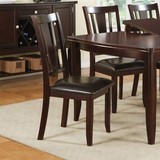 Simple Contemporary Set of 2 Side Chairs Brown Finish Dining Seating Cushion Chair Unique Design Kitchen Dining Room Faux Leather Seat B01157357
