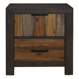 Unique Style Nightstand 1pc Multi-Tone Wire Brushed Finishes 2x Dovetail Drawers Distinct Style Bedroom Furniture B01158291