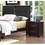Espresso Finish Contemporary Design 1pc Nightstand of Drawers Silver Tone Pulls Bedroom Furniture B01158485