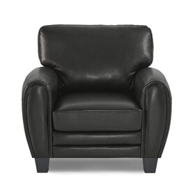 Modern Living Room Furniture 1pc Chair Black Faux Leather Covering Retro Styling Furniture