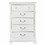 Classic Traditional Style White Finish 1pc Chest of 5x Dovetail Drawers Wooden Bedroom Furniture B01161309