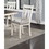 Dining Room Furniture Set of 2 Chairs Gray Fabric Cushion Seat White Clean Lines Side Chairs B01163917