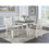 Dining Room Furniture Set of 2 Chairs Gray Fabric Cushion Seat White Clean Lines Side Chairs B01163917