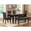 Espresso Finish 1pc Dining Bench Faux Leather Upholstered Button-Tufted Top Seat Transitional Dining Room Furniture B01165810