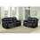 Comfortable Double Reclining Sofa 1pc Black Bonded Leather Match Solid Wood Plywood Frame Living Room Furniture B01166426