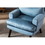 Soft Comfortable 1pc Accent Click Clack Chair with Ottoman Light Blue Fabric Upholstered Black Finish Legs Living Room Furniture B01166680
