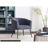 Modern Style 1pc Accent Chair Grey Sheep Wool-Like Fabric Covered Metal Legs Stylish Living Room Furniture B01166682