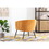 Luxurious Design 1pc Accent Chair Yellowish Orange Velvet Clean Line Design Fabric Upholstered Black Metal Legs Stylish Living Room Furniture B01166685