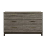 Contemporary Styling 1pc Dresser of 6x Drawers with Antique Bar Pulls Two-Tone Finish Wooden Bedroom Furniture B01167248