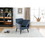 Casual Living Room Accent Chair and Side Table w Storage Blue Color Comfortable Contemporary Living Room Furniture B01167362