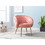 Gorgeous Living Room Accent Chair 1pc Button-Tufted Back Covering Rose Color Velvet Upholstered Metal Legs B01167364