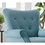 Stylish Living Room Furniture 1pc Accent Chair Blue Button-Tufted Back Rolled-Arms Black Legs Modern Design Furniture B01167613