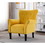 Stylish Living Room Furniture 1pc Accent Chair Yellow Fabric Button-Tufted Back Rolled-Arms Black Legs Modern Design Furniture B01167617