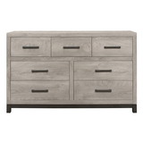 Attractive Gray Finish 1pc Dresser of 7x Drawers Metal Bar Hardware Premium Melamine Board Wooden Bedroom Furniture B01168630