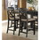 Transitional Style Dining Counter Height Chairs Set of 2pc Black Finish Wood Beige Fabric Seat Dining Room Furniture B01169895