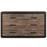 Contemporary Style Bedroom Furniture 1pc Dresser of 6X Drawers Two-Tone Contrasted Finish Wooden Furniture B01170594