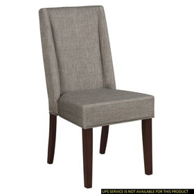 Contemporary Design Dark Brown Finish Dining Chairs Set of 2pc Fabric Upholstered Dining Room Furniture B01170955