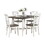 Modern Farmhouse Style 5 Piece Pack Dinette Set Antique White and Cherry Finish Wooden Furniture B01173250
