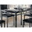 Black Finish 5pc Dinette Set Faux Marble Top Table and 4x Side Chairs Faux Leather Upholstered Metal Frame Casual Dining Room Furniture B01177677