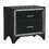 Glamourous Peal Black Metallic Finish 1pc Nightstand of 2x Drawers Faux Crystal Handles Modern Bedroom Wooden Furniture B01179875