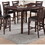 Dining Room Furniture Dining Table Dark Brown Counter Height Table w Butterfly Leaf Wooden Top 1pc Kitchen High Table B01180911