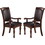 Royal Majestic Formal Set of 2 Arm Chairs Brown Color Rubberwood Dining Room Furniture Faux Leather Upholstered Seat B01180916