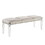 Antique Classic Pearl White 1pc Bench Only Contemporary Solid wood Acrylic Legs Crystal and Mirror Accent B01181029