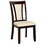 Contemporary Set of 2 Side Chairs Dark Cherry and Ivory Solid wood Chair Padded Leatherette Upholstered Seat Kitchen Dining Room Furniture B01182309