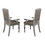 Glamorous Crystal Button-Tufted Set of 2 Arm Chairs Silver Finish Upholstered Seat Back Modern Dining Furniture B01182313