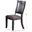 Dark Coffee Classic Wood Kitchen Dining Room Set of 2 Side Chairs Fabric upholstered Seat Unique Design Back B01183542