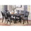 1pc Dining Table Dark Coffee Finish Kitchen Breakfast Dining Room Furniture Table w Storage Shelve Rubber wood B01183546