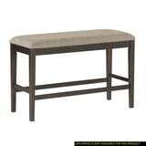 Dark Brown Finish Counter Height Bench 1pc Fabric Upholstered Casual Style Dining Room Furniture B01190042