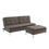 Casual Style Storage Ottoman 1pc Chocolate Color Fabric Upholstered Metal Legs Living Room Furniture B01194425
