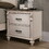 B011P144691 Antique White+Gray+Solid Wood+2 Drawers+Bedroom+Bedside Cabinet