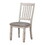 Dining Room Furniture Set of 2pcs Side Chairs Antique White Solid wood Slats Back Light Gray Padded Fabric Seat Cushions Kitchen Breakfast B011P144694