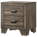 1pc Transitional 2-Drawer Nightstand with Metal Hardware Rustic Gray Finish Bedroom Furniture B011P144710