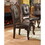 Beautiful Hand Carved Formal Traditional Dining Side Chair with Faux Leather Upholstered Padded Seat and Back Button Tufting Detail Dining Room Solid Wood Furniture Brown Espresso B011P145131