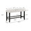 1pc Farmhouse Contemporary Counter Height Black Finish Gray Fabric Upholstered Bench Wooden Dining Room Furniture B011P145255