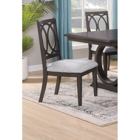 2pc Transitional Upholstered Side Chair Standard Height Dining Chairs Upholstered Seat Cushion Tapered Legs Wooden Furniture Dark Brown B011P145258