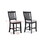 2pc Farmhouse Counter Height Upholstered Dining Chair Stools Upholstered with Comfortable Gray Padded Fabric Dark Gray Finish Wooden Dining Room Furniture B011P145259