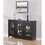 1pc Transitional Accent Cabinet Chest Dark Gray Black Finish Concealed Storage Wooden Glass Door Wooden Bedroom Dining Room Living Room Furniture B011P145261