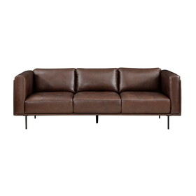 Modern Design Brown Genuine Leather Sofa 1pc Luxurious Office Sofa Living Room Furniture B011P146402