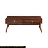 Retro Modern Style 1pc Coffee Table with 2x Drawers Brown Finish Living Room Furniture Walnut Veneer Wooden Furniture B01166421