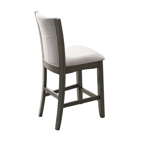 2pc Contemporary Counter Height Dining Chair Gray Upholstered Seat and Back Wooden Dining Room Wooden Furniture B011P151404