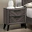Contemporary Gray Color 1pc Nightstand Bedroom Furniture Solid wood Chevron Pattern 2-Drawers bedside Table Replicated Wood Grain B011P152646